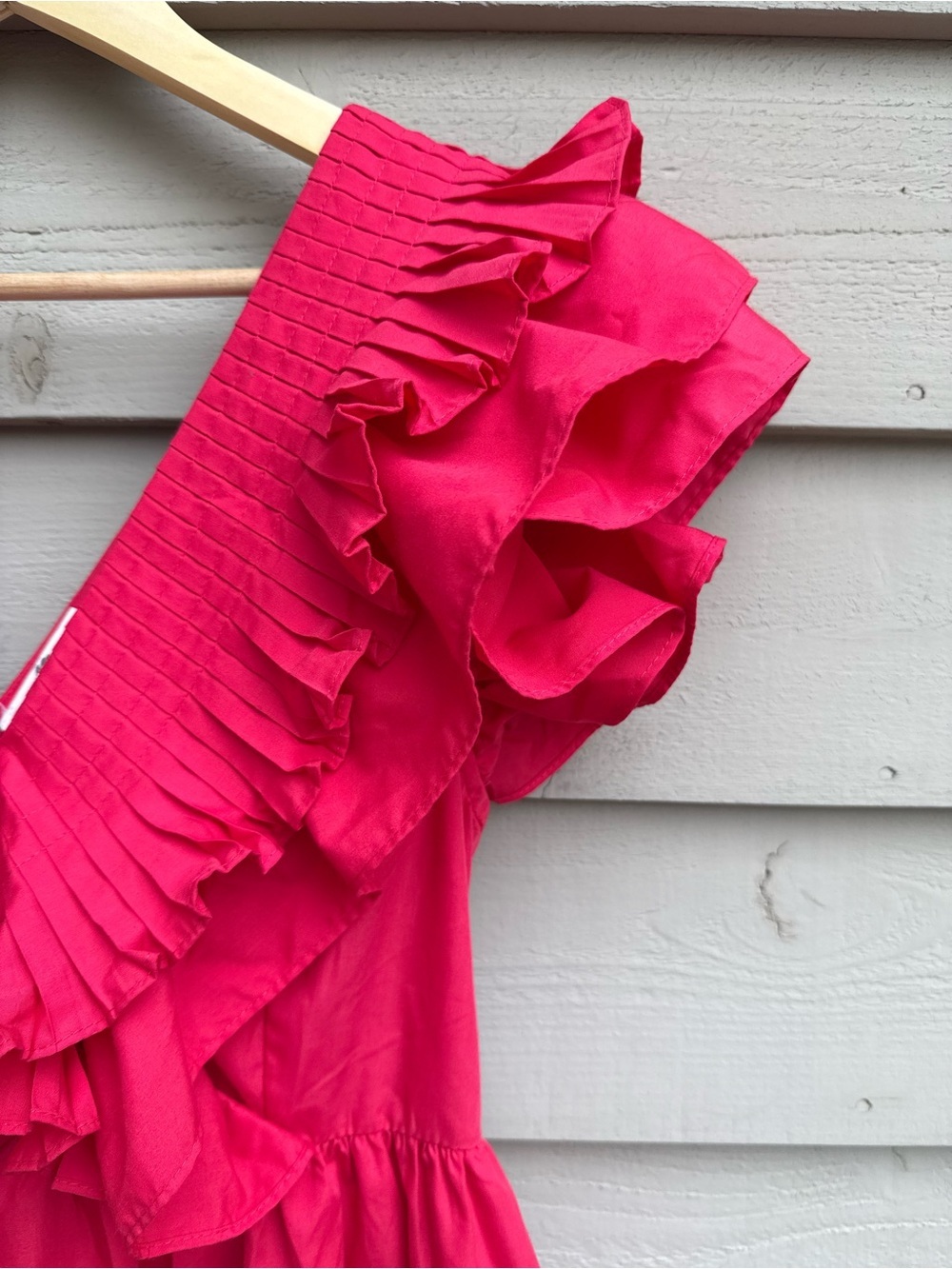 Entro Red Ruffle V-Neck Mini Dress Size M - Picture 4 of 11